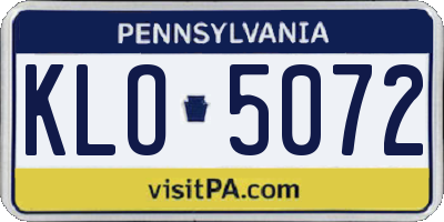 PA license plate KLO5072