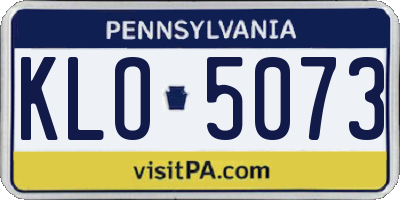 PA license plate KLO5073