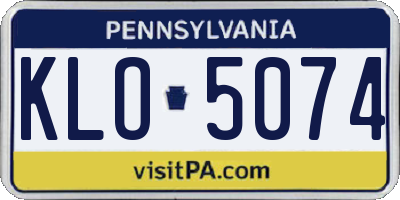 PA license plate KLO5074