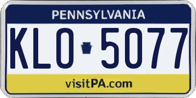 PA license plate KLO5077