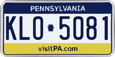 PA license plate KLO5081