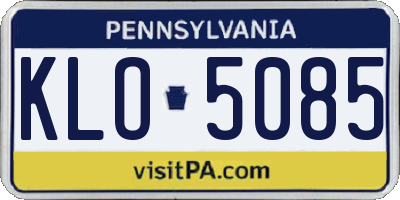 PA license plate KLO5085