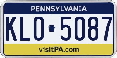 PA license plate KLO5087
