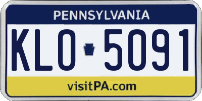 PA license plate KLO5091