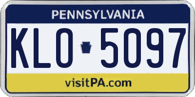PA license plate KLO5097