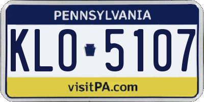 PA license plate KLO5107