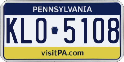 PA license plate KLO5108