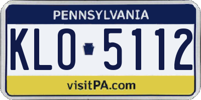 PA license plate KLO5112