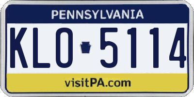 PA license plate KLO5114
