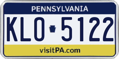 PA license plate KLO5122