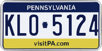 PA license plate KLO5124