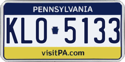 PA license plate KLO5133
