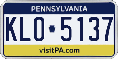 PA license plate KLO5137