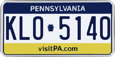 PA license plate KLO5140