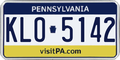 PA license plate KLO5142