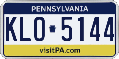 PA license plate KLO5144