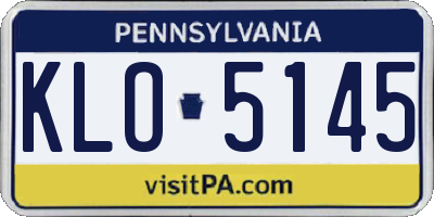 PA license plate KLO5145