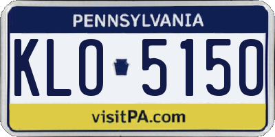 PA license plate KLO5150