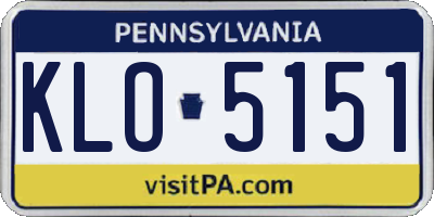 PA license plate KLO5151