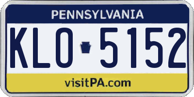 PA license plate KLO5152