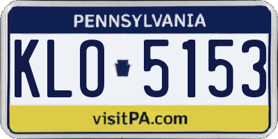 PA license plate KLO5153