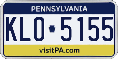 PA license plate KLO5155