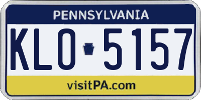 PA license plate KLO5157