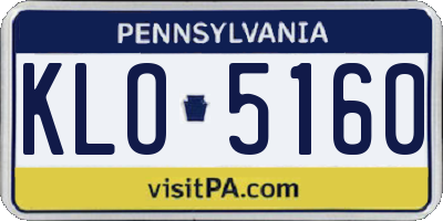 PA license plate KLO5160