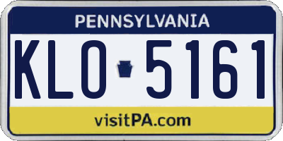 PA license plate KLO5161