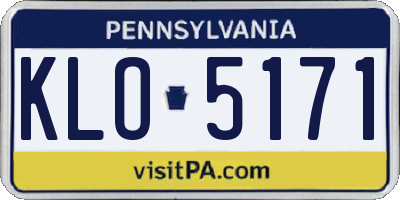 PA license plate KLO5171