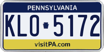 PA license plate KLO5172