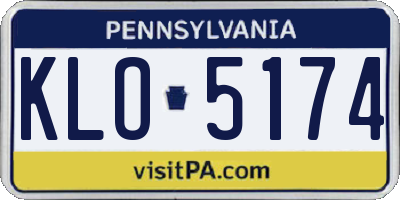 PA license plate KLO5174