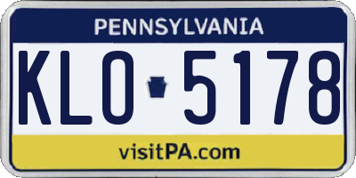 PA license plate KLO5178