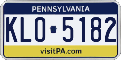 PA license plate KLO5182