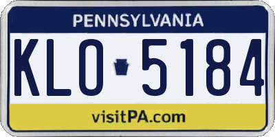 PA license plate KLO5184