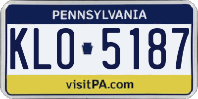 PA license plate KLO5187