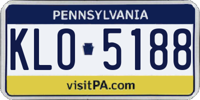 PA license plate KLO5188