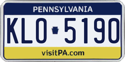 PA license plate KLO5190