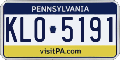 PA license plate KLO5191