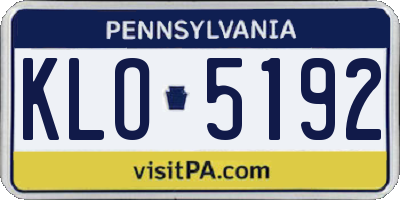 PA license plate KLO5192