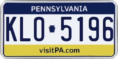PA license plate KLO5196