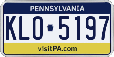 PA license plate KLO5197