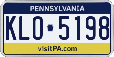 PA license plate KLO5198
