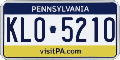 PA license plate KLO5210