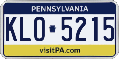 PA license plate KLO5215