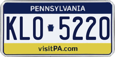 PA license plate KLO5220