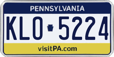 PA license plate KLO5224