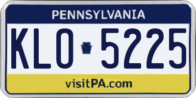 PA license plate KLO5225