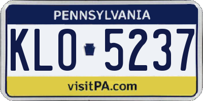 PA license plate KLO5237