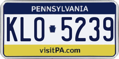 PA license plate KLO5239